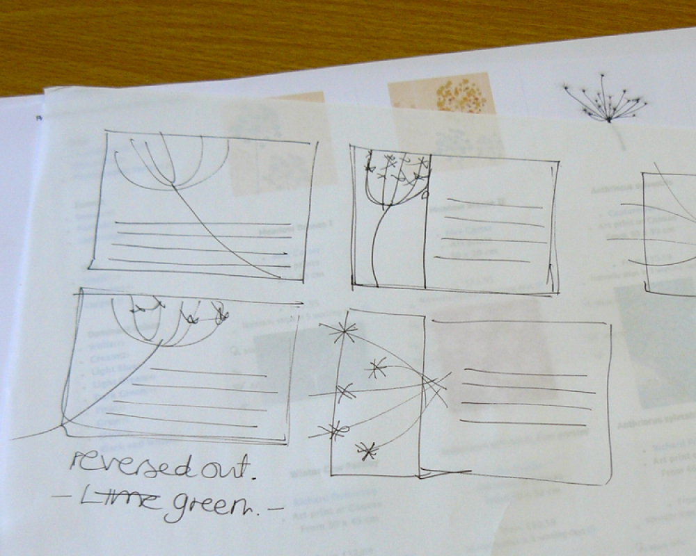 Designers sketch ideas for Business card layout for Wild Practice