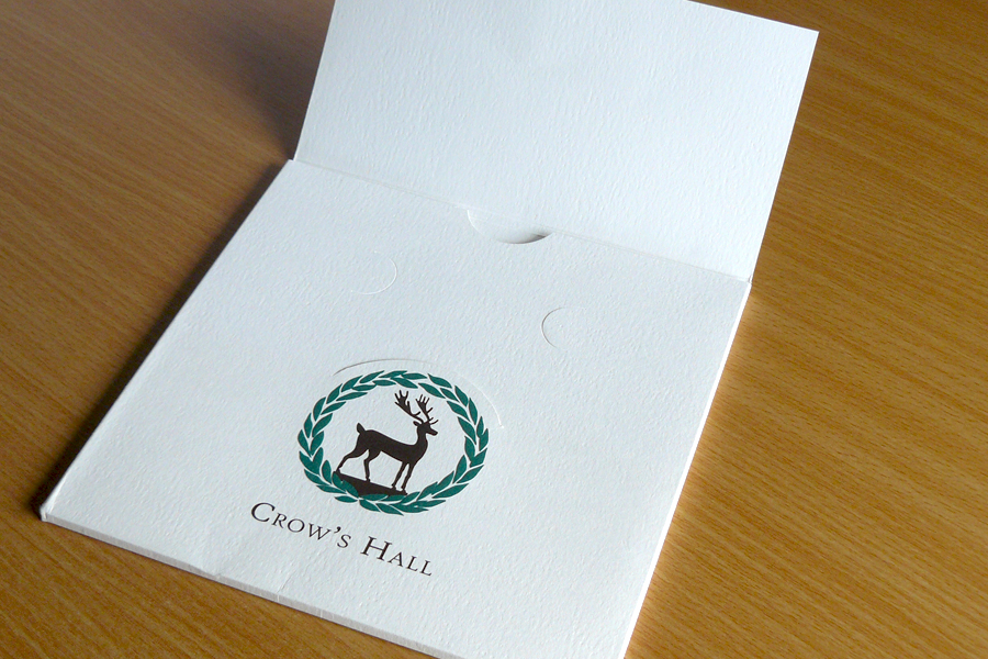 Crow's Hall wallet for brochure inserts
