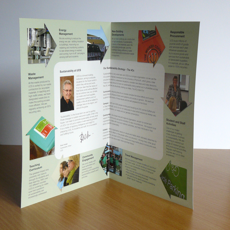 University Campus Suffolk Sustainability Brochure inside