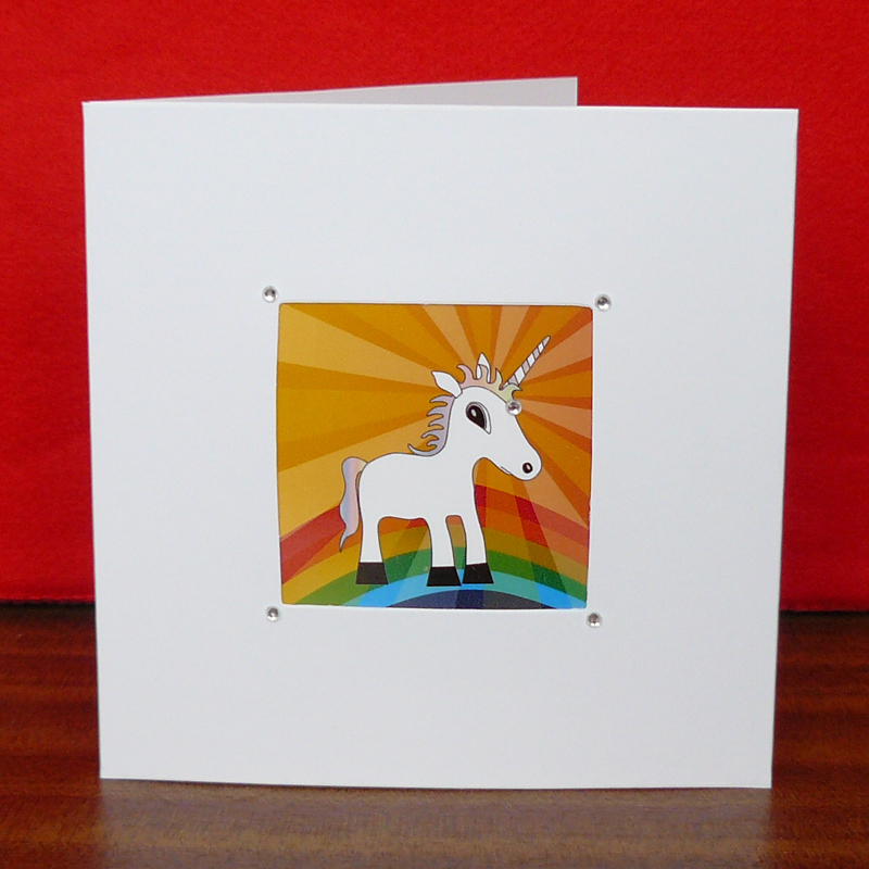 Dave the Unicorn card in gold