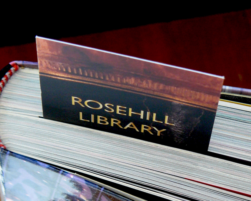 Rosehill Library celebratory book mark
