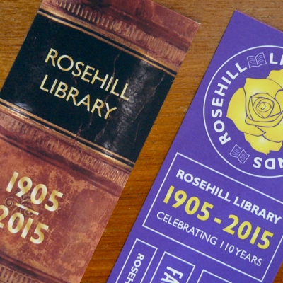 Rosehill Library celebratory book mark
