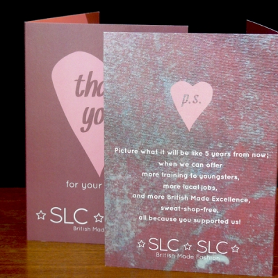 Thank you card for fashion company SLC-SLC