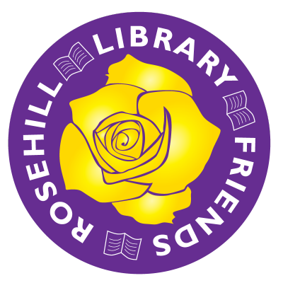 Rosehill Library Friends Logo on Purple background