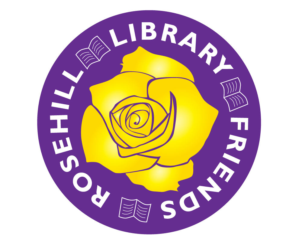 Rosehill Library Friends Logo on Purple background
